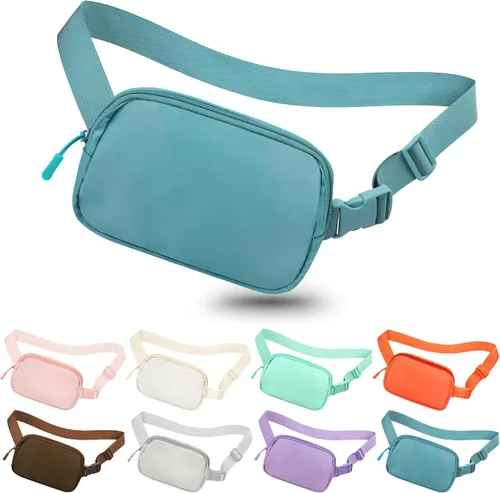 Miniatura 201 de Riñonera cruzada para mujeres y hombres, bolsa para cinturón para senderismo con correa ajustable, riñonera para correr, entrenamiento, deportes