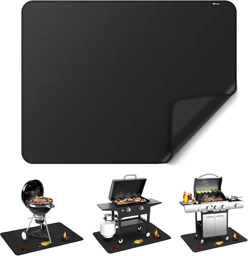 Miniatura 9 de FLASLD Tapete para debajo de la parrilla Blackstone a prueba de fuego y resistente al agua, protege tu mesa de preparación y mesa de parrilla al