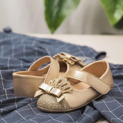 Miniatura 4 de Sawimlgy Zapatos de ballet Mary Jane con lentejuelas para bebé y niña, de piel sintética, para boda, fiesta, princesa, suela de goma, para niños