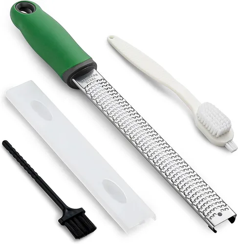 Miniatura 10 de Koythin Zester, rallador de limón y queso con cepillo, herramienta de cocina resistente para rallar cítricos, queso parmesano, chocolate, jengibre