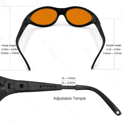 Miniatura 2 de FreeMascot OD 6+ 190nm-490nm Longitud de onda UV luz ultravioleta/violeta y gafas de seguridad láser azules