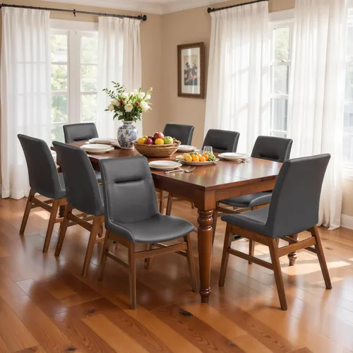 Miniatura 33 de SyMax Juego de 6 sillas de comedor de piel sintética con borde cosido, modernas sillas laterales de cocina de alta gama para dormitorio, sala