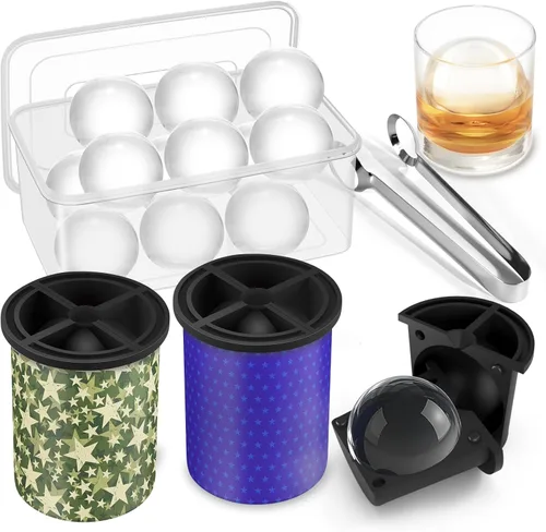 Miniatura 3 de Fabricador de Cubitos de Hielo Transparentes, Molde para Bolas de Hielo de Acero Inoxidable de 2.5", para Whisky y Cócteles, Moldes de Cubitos