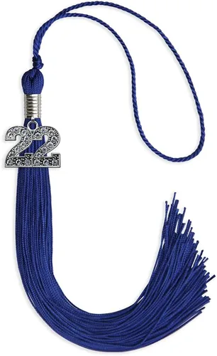 Miniatura 75 de Endea Graduation Borla de un solo color con dije de plata brillante (oro antiguo, 2022)