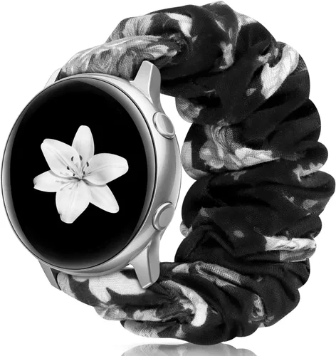 Miniatura 12 de Correas elásticas de repuesto para Samsung Galaxy Watch 4 5 Pro 6 7 Classic Galaxy Active 1 2 1.575 in 1.732 in para mujer Bla-M A-Negro