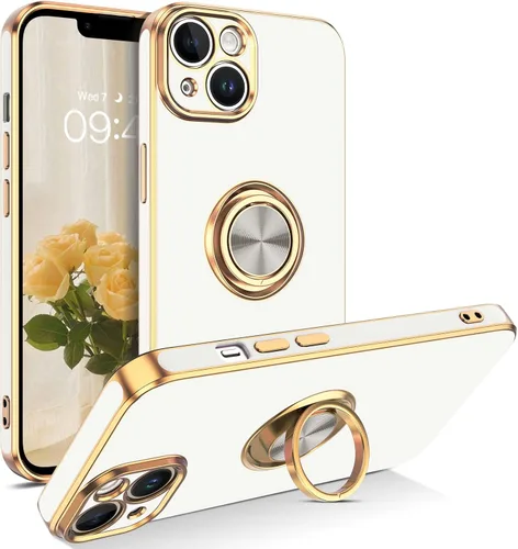 Miniatura 15 de VENINGO Funda para iPhone 14, funda para iPhone 14, ajuste delgado, suave soporte de anillo de 360° con base, compatible con soporte magnético