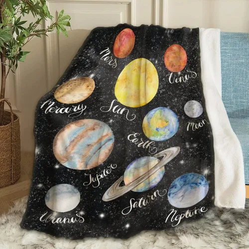 Miniatura 9 de Just A Boy Who Loves Planets & Solar - Manta de Lana Polar Franela Súper Suave y Divertida, Manta de Viaje para Cama, Sofá, Sillón, Nombre