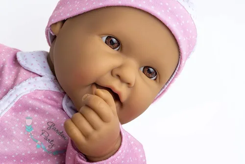 Miniatura 4 de JC Toys La Baby Hispanic - Muñeca bebé de cuerpo suave pequeño de 16 pulgadas La Baby Lavable Removible rosa y blanco con sombrero, chupete