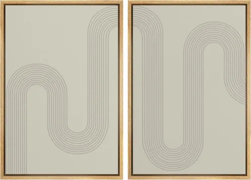 Miniatura 128 de SIGNWIN Lienzo enmarcado para pared, juego de arte sereno de paisaje de pantanos, ilustración rústica, arte moderno, minimalismo, decorativo
