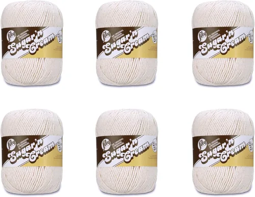 Miniatura 50 de Lily Sugar'N Cream - Ovillo de camuflaje rosa de gran tamaño, paquete de 6 unidades de 3.00 oz/3 onzas, algodón, 4 medianos (peinado), 150 yardas