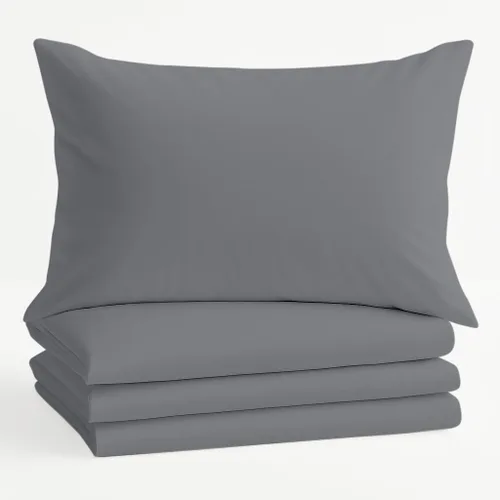 Miniatura 28 de Comfort Beddings Juego de 4 fundas de almohada estándar, 100% algodón orgánico, 600 hilos, fundas de almohada de algodón marrón de alta calidad
