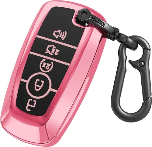 Miniatura 11 de Kirsnda Funda para llavero compatible con Ford, funda de TPU suave para llave Expedition para Mustang Fusion Raptor F250 F350 F450 F550 Edge Negro