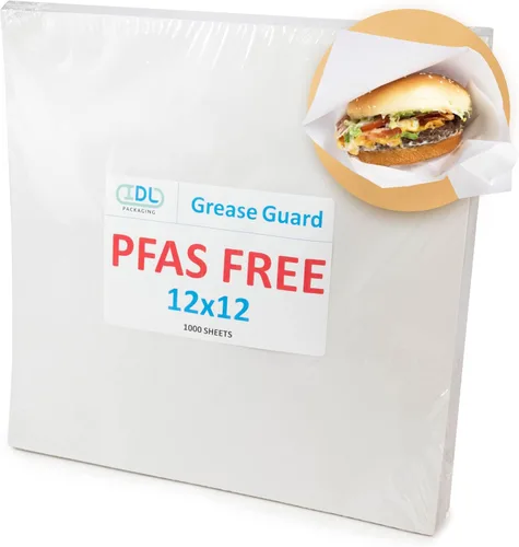 Miniatura 12 de IDL Packaging Hojas de papel a prueba de grasa sin PFAS de 14 x 14 pulgadas, paquete de 4000, Kraft natural, forros para bandejas de alimentos aptos