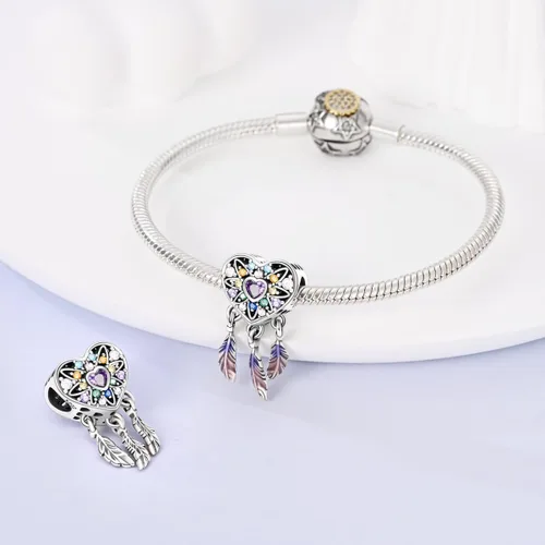 Miniatura 2 de Parmuz 925 Sterling Silver Charms for Charm Bracelet Necklace Mom Heart Love Dangle Charm Beads for Women Mother Grandmother Mothers Day Gift
