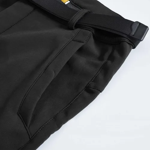 Miniatura 5 de JHMORP Pantalones de nieve para hombre, repelente al agua, para esquí, snowboard, forro polar, pantalones de concha suave, pantalones con cinturón