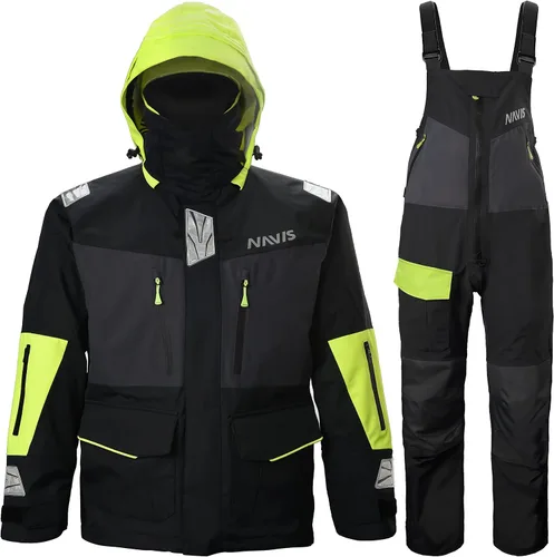 Miniatura 2 de NAVIS MARINE Conjunto combinado de chaqueta de vela y pantalones con babero - Ocean PRO - Traje impermeable para pesca con pesca y pesca de pesca