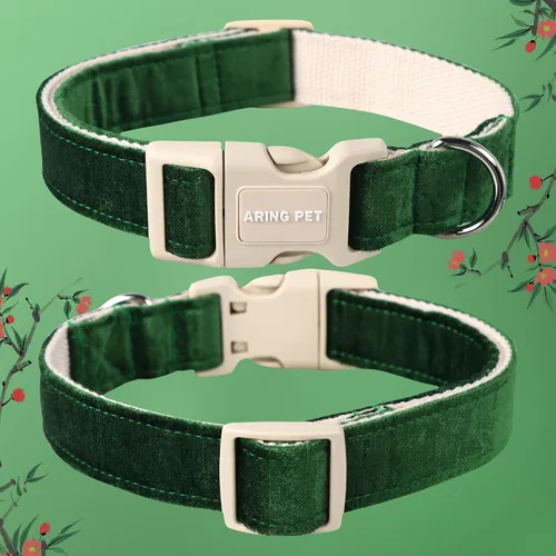 Miniatura 3 de Aring Pet Collar de algodón, ligero y ajustable, con hebilla de liberación rápida, para perros pequeños, medianos y grandes, para cachorros