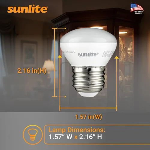 Miniatura 3 de Sunlite Mini bombillas LED R14, 4 vatios (equivalente a 25 W), 250 lúmenes, base mediana (E26), regulable, certificación ETL, blanco cálido de 3000