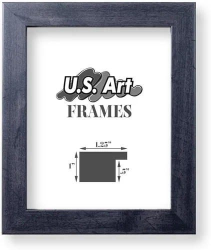 Miniatura 11 de Marco de fotos de 4 x 6 pulgadas, acabado envuelto suave, plano de 1.25 pulgadas de ancho, negro tradicional, MDF compuesto de madera 100% americana