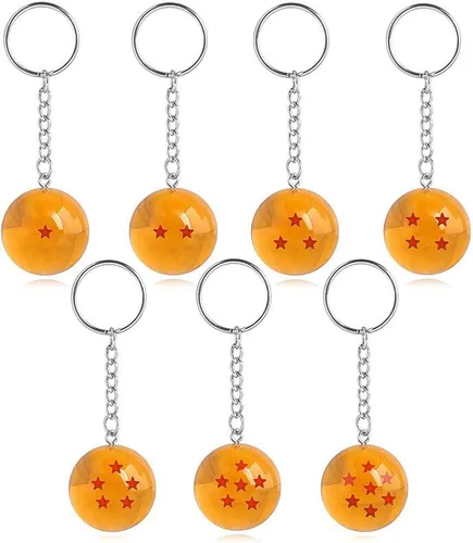 Paquete de 7 llaveros acrílicos de Dragon Ball Star de 1.1 in de bola de juego de cristal de 7 estrellas de anime, coleccionables de anime, regalo