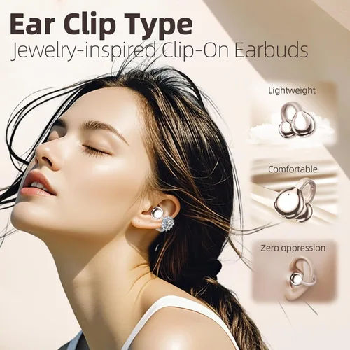 Miniatura 3 de Auriculares de Clip Inspirados en Joyería, Ajuste Cómodo Auriculares Abiertos de Clip, Auriculares Inalámbricos Bluetooth de Puño de Oreja
