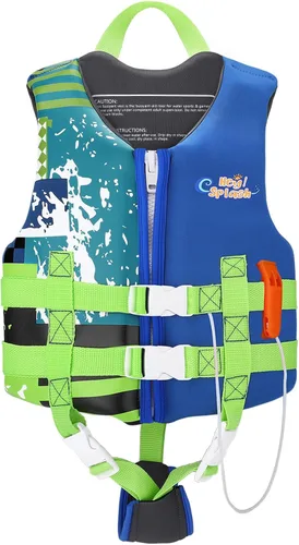 HeySplash Chaleco de natación para niños pequeños, chaqueta de natación para niños de 30-50/50-80 libras, chaleco flotante para niños con correa de