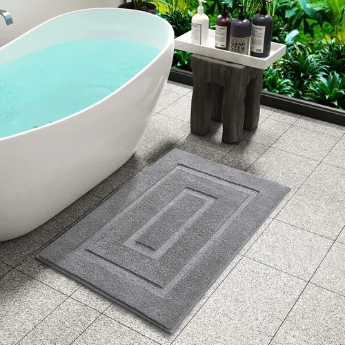 HOMORE Alfombra de Baño Gris de 24x17 Pulgadas Suave Absorbente de Microfibra Alfombras Pequeñas de Baño, Alfombra de Baño Corredor Lavable para