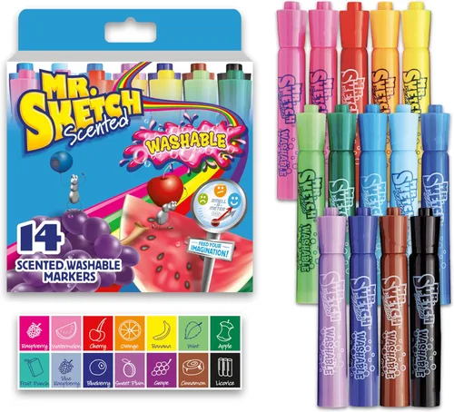 Mr. Sketch® Marcadores perfumados, punta de cincel, surtidos, paquete de 14
