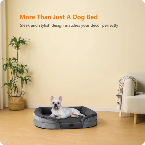 Miniatura 9 de Dwanton - Cama ortopédica para perros medianos con espuma de memoria con gel, sofá impermeable para perros, cama lavable para mascotas con cojín
