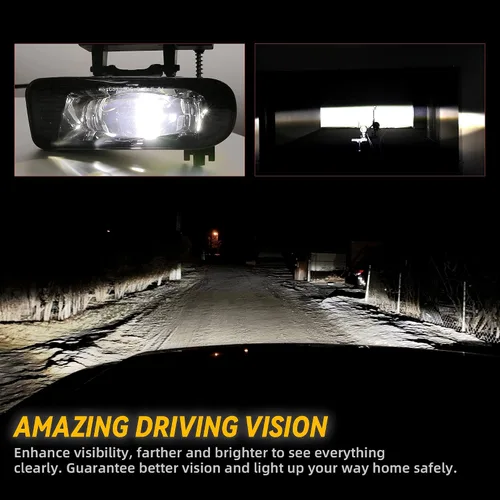 Miniatura 7 de RAMJET4X4 Faros antiniebla LED mejorados Faros de niebla aprobados por DOT Reemplazo compatible con Chevy Silverado 1999-2002 1500 2500 3500, Chevy