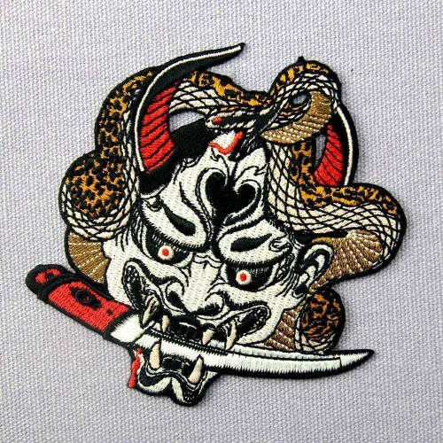 Miniatura 3 de Hannya Oni - Parche para máscara bordada, para planchar y coser