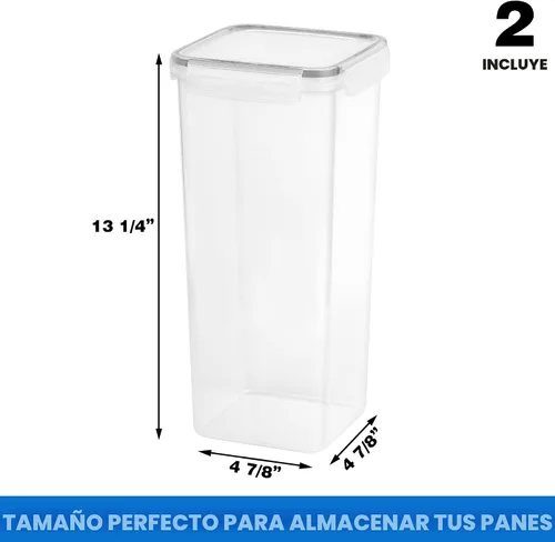 Miniatura 2 de Tiawudi 2 Pack Caja de Pan, Envase de Pan de Plástico, Almacenamiento de Pan para Encimera de Cocina, Guarda Pan con Tapa Hermética, Guarda Pan