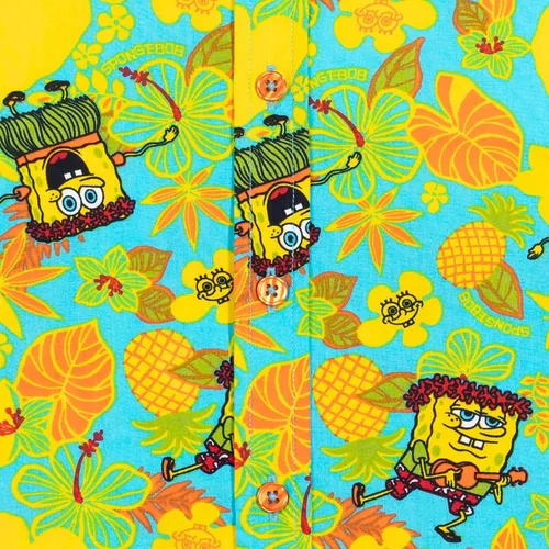 Miniatura 6 de Nickelodeon SpongeBob SquarePants Camisa hawaiana de manga corta con botones para niños