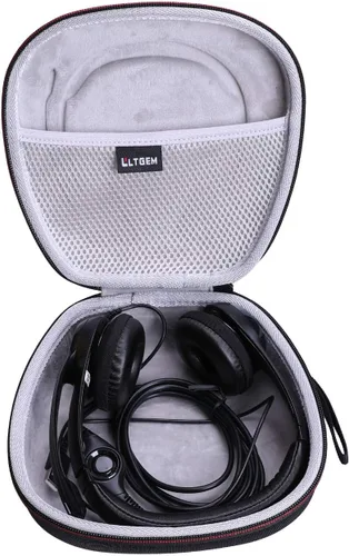 Funda para auriculares compatible con Logitech H390, H430, H570e, Zone 300, Zone 301 o JLab Go Work, JIAMQISHI, auriculares EAGLEND, negro y gris