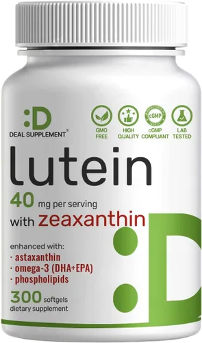 DEAL SUPPLEMENT Suplementos de luteína y zeaxantina, 40 mg por porción, 300 cápsulas blandas