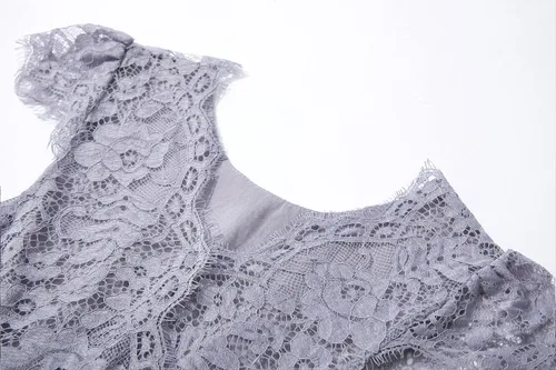 Miniatura 4 de Niyage Vestido de fiesta de princesa de tul para niñas pequeñas, elegante vestido de encaje con espalda en V