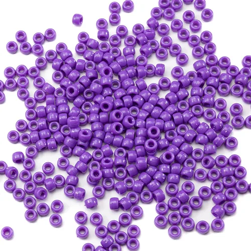 Miniatura 12 de 1000 piezas de cuentas de pony acrílicas de un solo color de 6 x 9 mm a granel para hacer joyas, aretes, trenzado de cabello Azul Oscuro