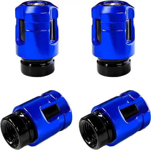 Miniatura 13 de Yourkar 4 tapas de vástago de válvula de neumático de automóvil, cubiertas de válvula de rueda de aleación de aluminio de forma única, resistentes a