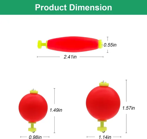 Miniatura 7 de Bobber Slip Bobbers para pesca 15 piezas de espuma a presión de flotadores ponderados Bobbers Accesorios de aparejos de pesca Suministros de pesca
