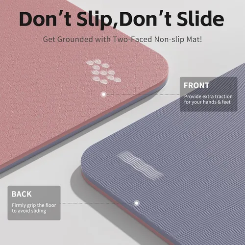 Miniatura 3 de PAIDU Yoga Mat 8mm Super Thick TPE Fitness Mat SGS Certified Non-Slip, Odorless & Tear-Resistant Unisex with Strap for Yoga, Pilates, Rosa