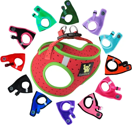 Miniatura 14 de EcoBark Arnés para perro – Arneses ecológicos para perros XXS, XS y pequeños – Chaleco de cuerpo pequeño reflectante y ajustable – Arnés de malla