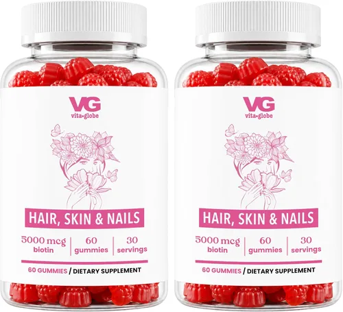 Miniatura 8 de VITA GLOBE Gomitas de colágeno para cabello, piel y uñas + 20 mg con vitaminas A, C, D, E, B6 y biotina, suplemento de belleza y bienestar para un