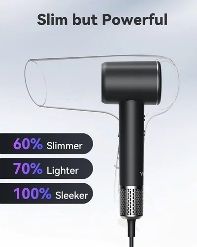Miniatura 8 de Secador de pelo de alta velocidad, secador de pelo iónico negativo con motor sin escobillas de 110,000 RPM/1500 W para secado rápido, secador