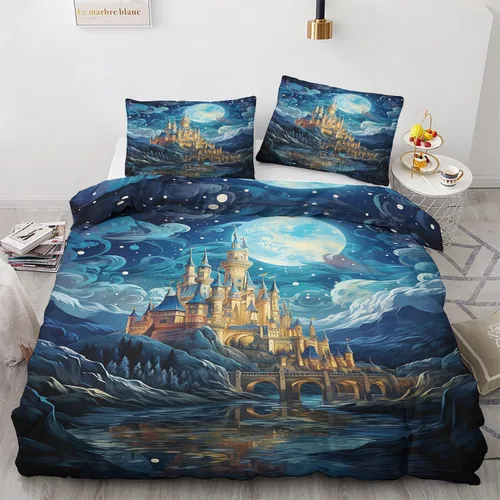 Miniatura 27 de Funda de edredón abstracta tamaño individual Juego de ropa de cama de arte colorido 2 piezas Funda de edredón con patrón de microfibra suave