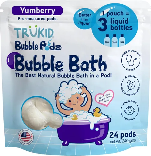 Miniatura 20 de TruKid Bubble Podz - Baño de burbujas para niños, niños pequeños y bebés, bomba de baño suave y refrescante sin lágrimas para piel sensible
