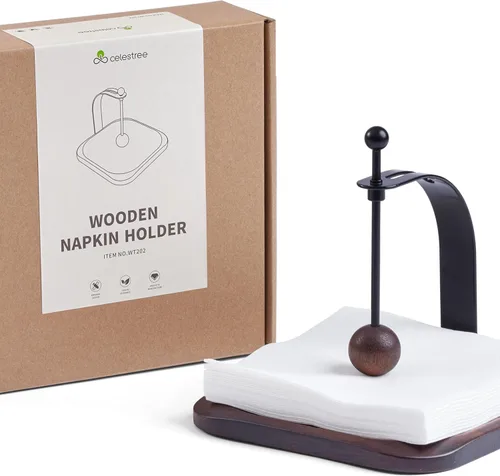 Miniatura 6 de Servilletero para mesa, servilleteros de madera para servilletas de papel, servilletero de cóctel, adecuado para cocina, restaurante, bar, oficina