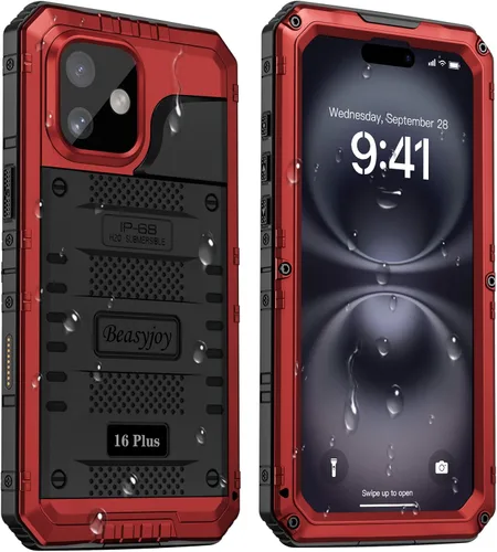 Miniatura 27 de Beasyjoy Funda impermeable para iPhone 12 Pro Max, cubierta protectora de cuerpo completo con protector de pantalla incorporado, resistente a Negro
