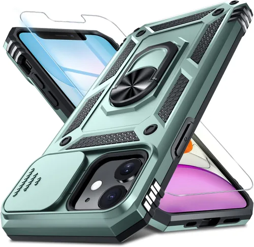 Miniatura 19 de Janmitta - Funda para iPhone 14 Pro con cubierta deslizante para lente de cámara incorporada + protector de pantalla, funda de cuerpo completo