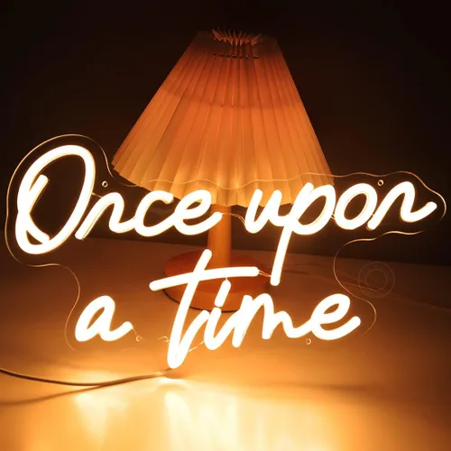 Miniatura 8 de SYLHOME Letrero de neón LED "Once Upon A Time" para decoración del hogar, dormitorio, habitación de niños, guardería, decoración de pared, palabras