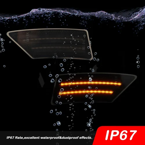 Miniatura 6 de Luces indicadoras laterales para guardabarros delanteros color ámbar con lente ahumada, compatibles con Ford Ranger XL XLT Lariat 2019-2023, 2 LED